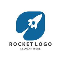 kreativ och modern raket logotyp Rymdskepp lansera mall design vektor