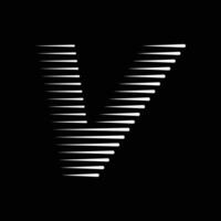 v Brief Linien Logo Symbol Illustration vektor