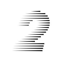 2 Nummer Linien Logo Symbol Illustration vektor