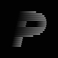 p brev rader logotyp ikon illustration vektor