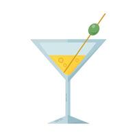 Cocktail mit Olive Symbol Clip Art Benutzerbild Logo isoliert Illustration vektor