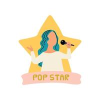 pop- stjärna ikon ClipArt avatar logotyp isolerat illustration vektor