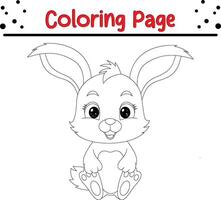 süß Hase Färbung Buch Seite zum Kinder. vektor