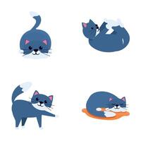 katt ikoner uppsättning tecknad serie . olika söt tecknad serie katt vektor