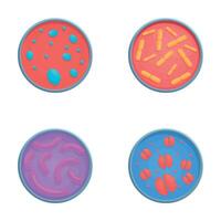 Mikroorganismus Symbole einstellen Karikatur . verschiedene Art Bakterien Virus und Protozoen vektor
