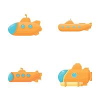 badskugga ikoner uppsättning tecknad serie . gul barnslig badskugga vektor