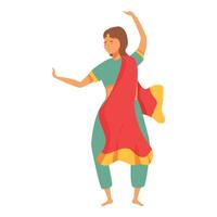 Kultur indisch Mädchen Symbol Karikatur . Feier Tänzer vektor
