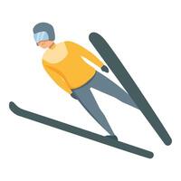 bunt Ski Jumper Symbol Karikatur . glücklich Sportler vektor