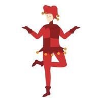 röd Lycklig harlekin ikon tecknad serie . man poker lura vektor