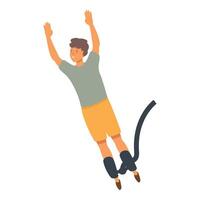 glücklich Teen springen Symbol Karikatur . aktiv Charakter vektor