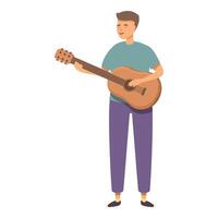 Person Gitarre Lektion Symbol Karikatur . abspielen Musik- vektor