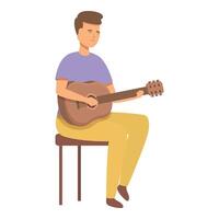 gitarr pojke spela ikon tecknad serie . ny lektion vektor