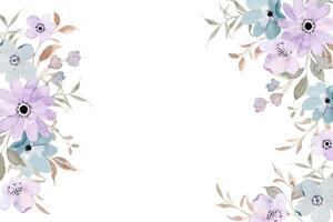 Frühling lila Blau Blumen- Aquarell Hintergrund vektor