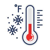 vinter- termometer temperatur Fahrenheit ikon teckning klotter vektor