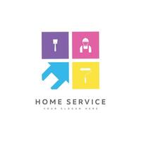 Hem service logotyp design kreativ vektor