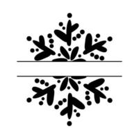 jul söt vektor handritad delad vintage skandinavisk snöflinga. xmas dekorativa designelement i retrostil, isolerade vinter illustration