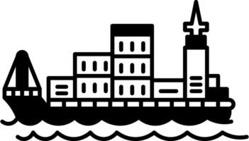 fartyg ikon silhuett illustration frakt fartyg vektor
