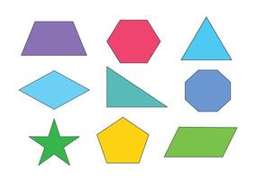 geometrisk form för matematiskt färgrik ikon vektor