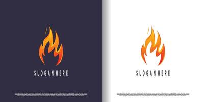 Feuer Logo Design mit kreativ abstrakt Konzept Prämie vektor