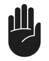 platt mänsklig hand sluta isolerat tecken, ikon mall vektor