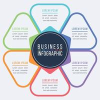 infographic företag design 6 steg, objekt, element eller alternativ infographics design mall för företag vektor