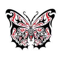 neo stam- y2k tatuering, fjäril form. celtic gotik cyber kropp prydnad form. vektor