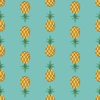 ananas sommar sömlös mönster hand dragen vektor