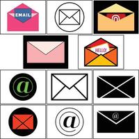 einstellen von Email Symbol Design vektor