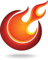 einzigartig Feuer Flamme Logo Design vektor