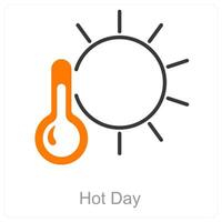 heiß Tag und Sommer- Symbol Konzept vektor