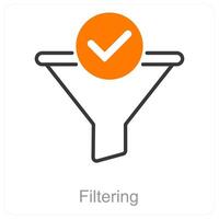 Filtern und Trichter Symbol Konzept vektor
