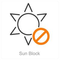 Sonne Block und Sommer- Symbol Konzept vektor