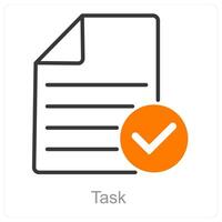 Aufgabe und Checkliste Symbol Konzept vektor