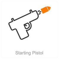 startande pistol och lopp ikon begrepp vektor