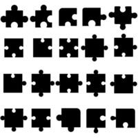 Puzzle Symbol Satz. Rätsel Illustration Zeichen Sammlung. Teaser Symbol oder Logo. vektor