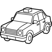 taxi översikt färg bok sida linje konst illustration digital teckning vektor