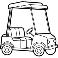 Golf Wagen Gliederung Illustration Digital Färbung Buch Seite Linie Kunst Zeichnung vektor