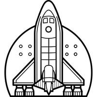 Plats shuttle översikt färg bok sida linje konst illustration digital teckning vektor