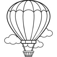 varm luft ballong översikt illustration digital färg bok sida linje konst teckning vektor