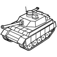 tank översikt färg bok sida linje konst illustration digital teckning vektor