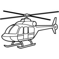 Hubschrauber Gliederung Illustration Digital Färbung Buch Seite Linie Kunst Zeichnung vektor