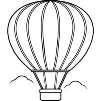 varm luft ballong översikt illustration digital färg bok sida linje konst teckning vektor