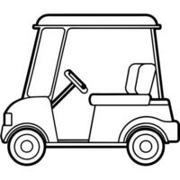 Golf Wagen Gliederung Illustration Digital Färbung Buch Seite Linie Kunst Zeichnung vektor