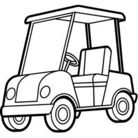 Golf Wagen Gliederung Illustration Digital Färbung Buch Seite Linie Kunst Zeichnung vektor