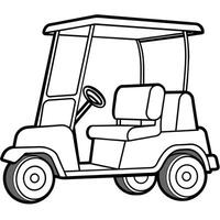 golf vagn översikt illustration digital färg bok sida linje konst teckning vektor