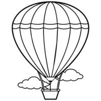 heiß Luft Ballon Gliederung Illustration Digital Färbung Buch Seite Linie Kunst Zeichnung vektor