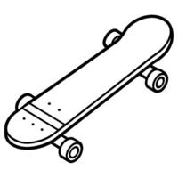 Skateboard Gliederung Illustration Digital Färbung Buch Seite Linie Kunst Zeichnung vektor