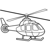 Hubschrauber Gliederung Illustration Digital Färbung Buch Seite Linie Kunst Zeichnung vektor
