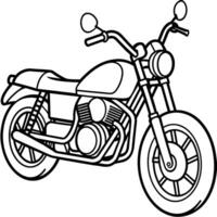 Motorrad Gliederung Illustration Digital Färbung Buch Seite Linie Kunst Zeichnung vektor