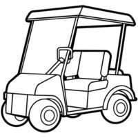 Golf Wagen Gliederung Illustration Digital Färbung Buch Seite Linie Kunst Zeichnung vektor